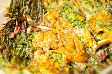 Seafood and Green Onion Pancake 