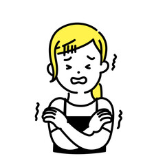 かわいい人物のイラストシリーズ _ 女性の店員_ 寒い