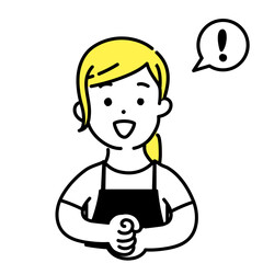 かわいい人物のイラストシリーズ _ 女性の店員_ 閃く