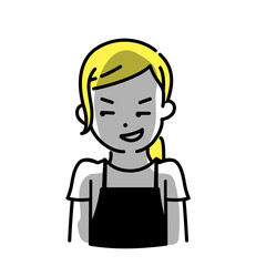 かわいい人物のイラストシリーズ _ 女性の店員_ 企む