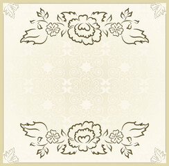 Illustration vintage design for wedding card - vector