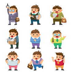 cartoon office workers icons