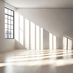 Obraz premium empty room with window shadow with white ceiling and paint in théroom with fresh air