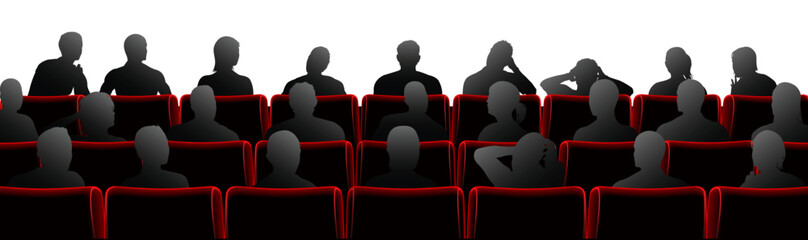 Audience sat in theatre or cinema style chairs