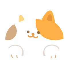 Cute Dot Colorpoint Cat Hanging Over Cartoon Illustration