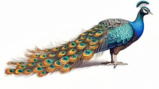 A majestic peacock displaying its vibrant feathers. Generative ai
