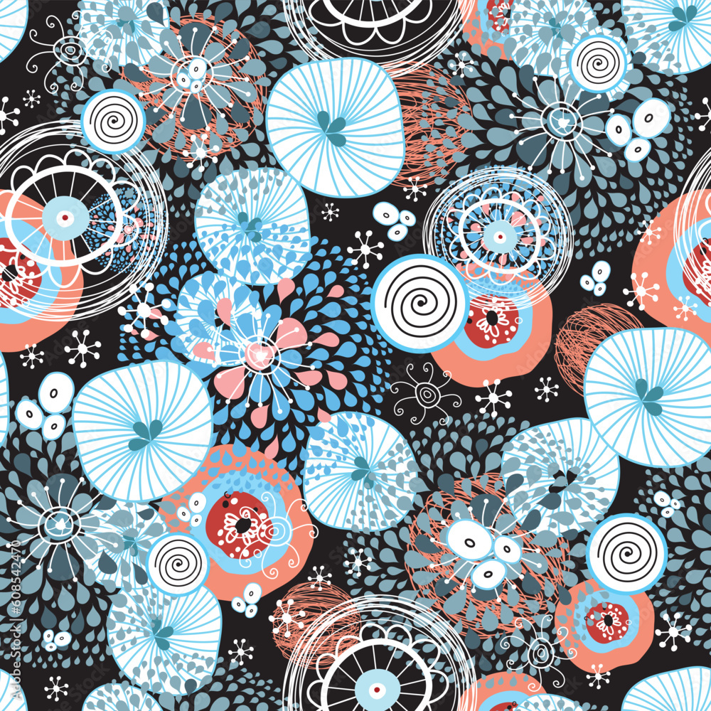 Poster colorful abstract background with different elements