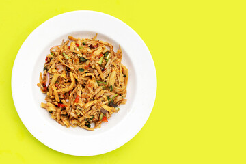 Spicy bamboo shoot salad. Thai food