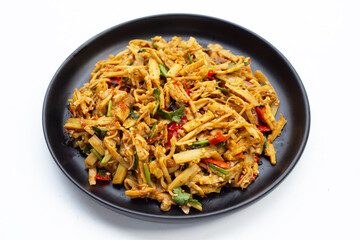 Spicy bamboo shoot salad. Thai food