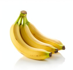 Fresh bananas isolated on white background. Fresh raw organic fruit. Generative AI.