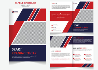 Creative gym training Bi-Fold Brochure design, Fashion Fitness business Template design