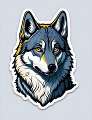 sticker, cartoon cute Wolf, Generative AI, Generative, AI