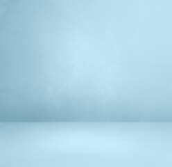 Empty light blue concrete interior background