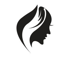 Beauty woman face icon design vector template