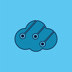techno cloud logo vector illustration.