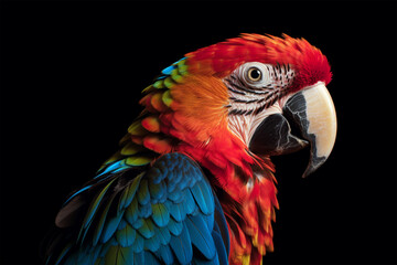 red and yellow macaw  generative ai