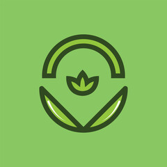 green garden nature logo illustration.