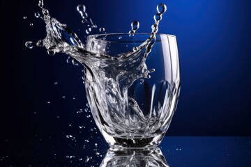 water splash in glass close up view, ai tools generated image