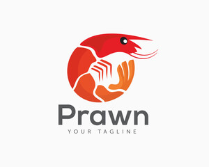 prawn shrimp formed circle abstract logo icon symbol design template illustration inspiration