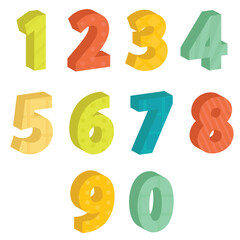 Colorful numbers, vector illustration