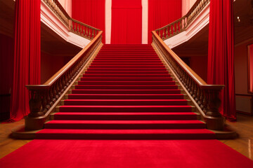 red carpet and stairs generative ai