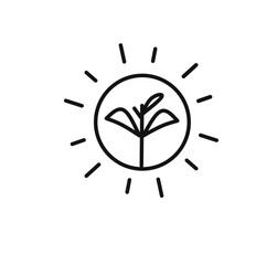 Photosynthesis vector icon in linear, outline icon isolated on white background