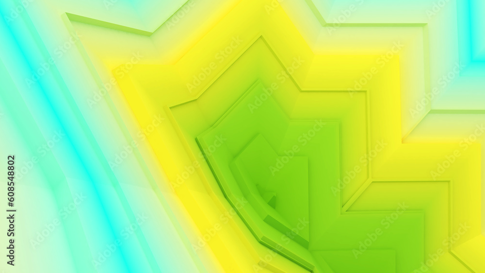 Poster color abstract square shape,3d rendering