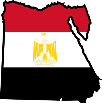 Illustration of flag in map of Egypt