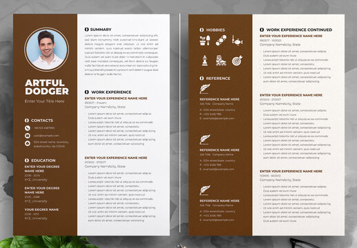 Simple and Clean Resume Design Template