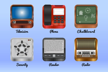 Icons for mobile devices - android,iphone,ipad,ipod - obrazy, fototapety, plakaty