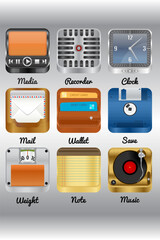 Icons for mobile devices - android,iphone,ipad,ipod - obrazy, fototapety, plakaty