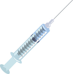 Illustration of medical syringe on white background