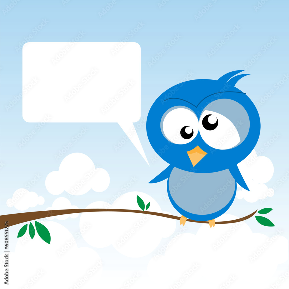 Wall mural vector illustration of a bird on a branch