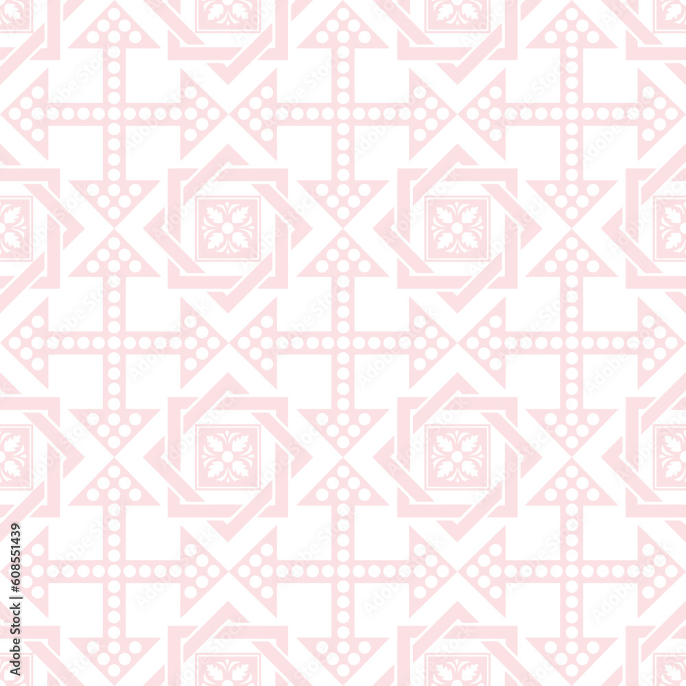 Poster seamless pattern of beautiful floral and dots pattern