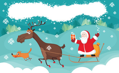 Obraz premium vector illustration of a christmas card