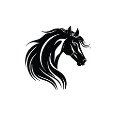 horse logo design black white