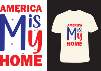 4th of July Badges,Statue of Liberty Vector Illustration,USA Flag T-Shirt,America is my Home,