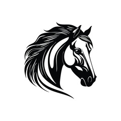 horse logo design black and white