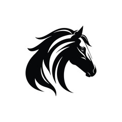 horse logo design black and white
