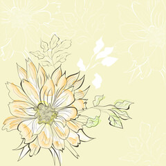 Decorative background with floral element