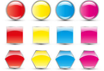 Button vector set on white background