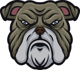 Bulldog Face Illustration. Vector.