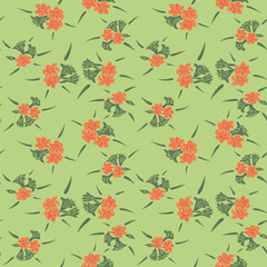 Japanese Morning Glory Bouquet Vector Seamless Pattern