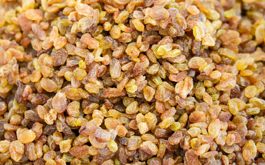 Dried fruits close-up. Light raisins. Sultanas.
