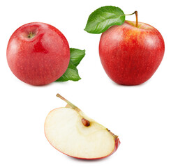 Red apple isolated on white background