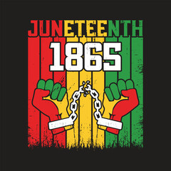 Juneteenth 1865 T-Shirt Design, Posters, Greeting Cards, Textiles, and Sticker Vector Illustration