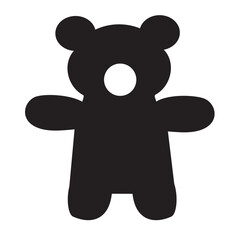 Vector Icon of the toy bear. Illustration on white isolated background. Teddy