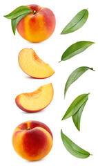 Peach isolated on white background