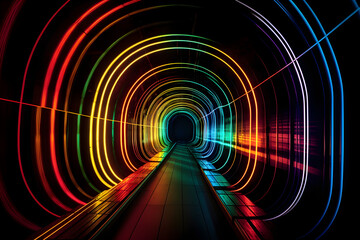 neon tunnel of light