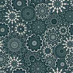 Seamless pattern with mandalas. Islam, Arabic, Indian, ottoman motifs. Oriental endless background for wallpaper, wrapping paper, textile